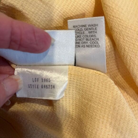 Diane von Furstenberg Vintage Pull On Pants Waffle Textured Yellow Size 1X - Picture 8 of 9